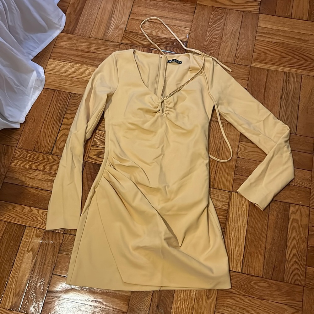 Zara yellow Long sleeve dress